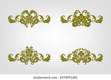 Classic Vitage Wedding Vector Ornaments Frames Separator Elements Classic Vintage Wedding Invitation Hand Drawn