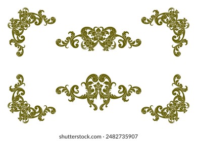 Classic Vitage Wedding Vector Ornaments Frames Separator Elements Classic Vintage Wedding Invitation Hand Drawn