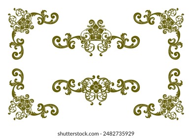 Classic Vitage Wedding Vector Ornaments Frames Separator Elements Classic Vintage Wedding Invitation Hand Drawn