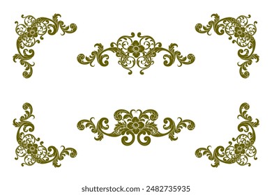 Classic Vitage Wedding Vector Ornaments Frames Separator Elements Classic Vintage Wedding Invitation Hand Drawn