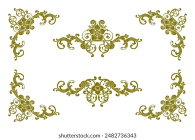 Classic Vitage Wedding Vector Ornaments Frames Separator Elements Classic Vintage Wedding Invitation Hand Drawn