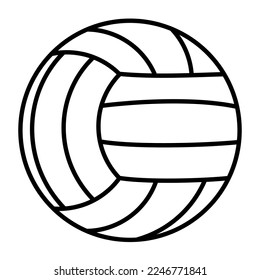 Classic volleyball ball element simple line style