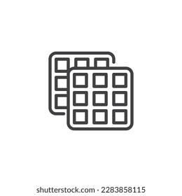 Icono de línea de waffles clásica. signo de estilo lineal para concepto móvil y diseño web. Icono de vector de contorno de barrido cuadrado. Símbolo, ilustración del logotipo. Gráficos vectoriales