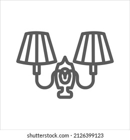 Classic Wall Lamp Simple Line Icon Architecture Interior Lamp