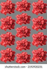 classic wallpaper seamless rose flower pattern on gray background
