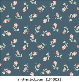 classic wallpaper seamless vintage flower pattern on dark color background