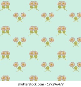classic wallpaper seamless vintage flower pattern on mint background