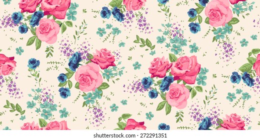 Classic wallpaper seamless vintage flower pattern background
