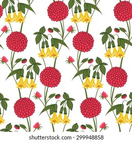 classic wallpaper seamless vintage flower pattern on dark background