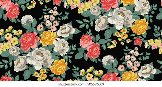 Classic wallpaper seamless vintage flower pattern background