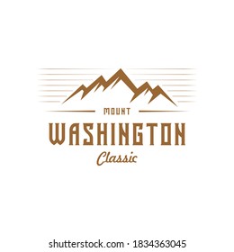 Classic Washington Mountain logo design Vector