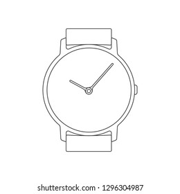 Classic watch simple line icon. Isolated vector sign