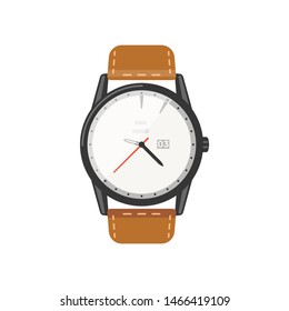 Classic watche vector icon. Watch for businessman or fashion clock.