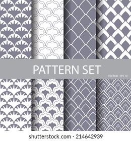 classic wave vector seamless patterns set. Endless texture can be used for wallpaper, pattern fills, web page background,surface textures.