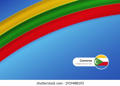 Klassische Wellenflagge der Komoren. Kreative Vorlage für Taggrüße zum Thema Unabhängigkeit