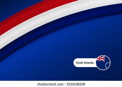 Classic waving flag of Cook Islands. Creative template for national day greetings