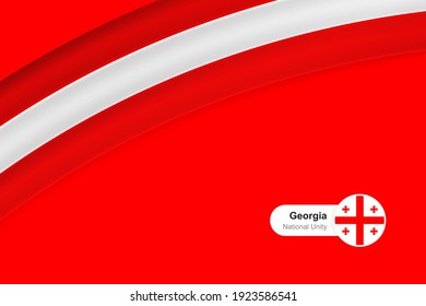 Classic waving flag of Georgia. Creative template for independence day greetings
