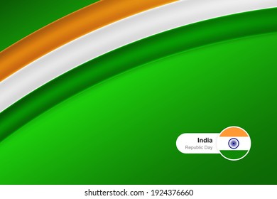 Classic waving flag of india. Creative template for independence day greetings