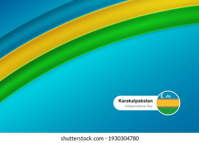 Klassische Wellenflagge von Karakalpakstan. Kreative Vorlage für Taggrüße zum Thema Unabhängigkeit