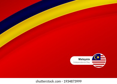 Classic Waving Flag Malaysia Creative Template Stock Vector (Royalty