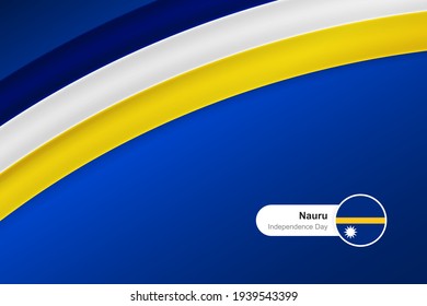 Classic waving flag of Nauru. Creative template for independence day greetings