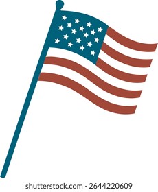 Clássico acenando bandeira dos EUA em formato vetorial, adequado para projetos patrióticos, campanhas políticas e eventos nacionais.