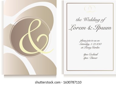 classic wedding card with caramel color