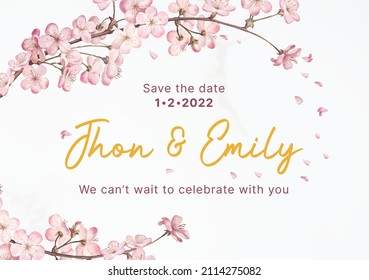 Classic Weeding Invitation Card With Floral Design