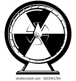 Classic wheel of fortune. Isolated object in monochrome style.