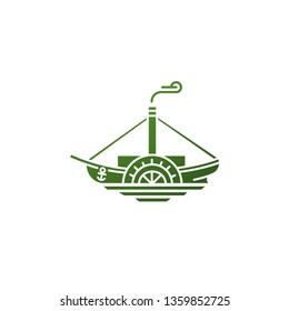 classic wheel ship simple logotype