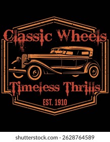 Classic Wheels Timeless Thrills Design Gráfico