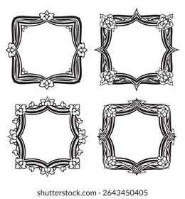 Classic and Whimsical Vintage Decorative Floral Border Vector Set Packs
