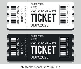 Classic white and black tickets. EPS 10