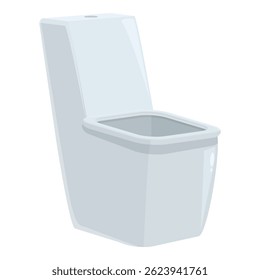 Classic white ceramic toilet bowl presenting modern bathroom interior design element for home hygiene