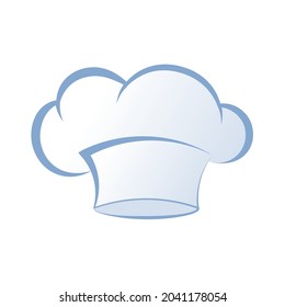 Classic white chef hat for web design Fashion man hat