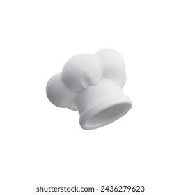 A classic white chef's hat, also known as a toque, in vector illustration, perfect for culinary branding and kitchen attire themes.