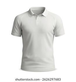 Classic white rugby jersey with raglan cut, short sleeves and placket buttons