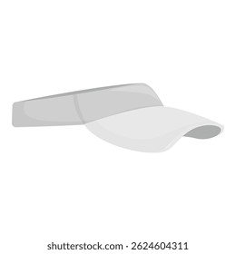 Classic white sun visor cap presenting sporting style, isolated on white background