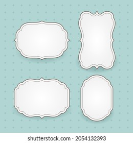 Classic white vintage frames and stickers. - Vector.