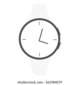 Classic white watch. Circle Clock. Time