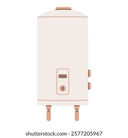 A classic white water heater with a simple design. Perfect for home improvement