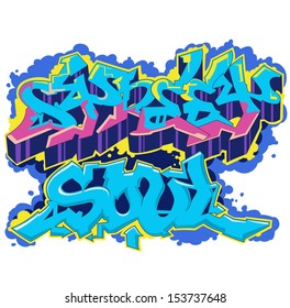 Classic wild style graffiti artwork isolated on white