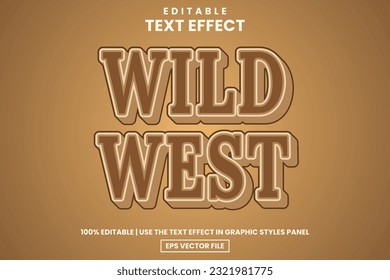 Classic wild west text style, editable text effect design template