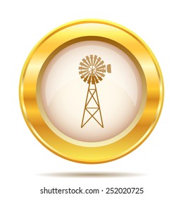 Classic windmill icon. Internet button on white background. EPS10 vector. 