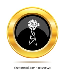 Classic windmill icon. Internet button on white background. EPS10 vector.

