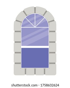 classic window design, architecture home and house theme Vector illustration