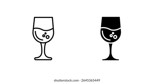 Clássico ícone de vidro de vinho para bebidas, bebidas e refeições. Ideal para festas, celebrações e temas de restaurantes.