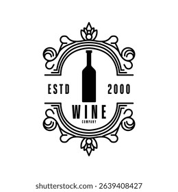 classic wine luxury vintage logo design concept idea