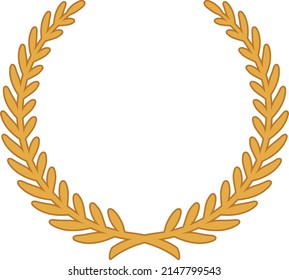 Classic winner wreath badge. Laurel leaves ornament