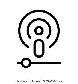 Classic Wireless Radio Icon Set for Analog Broadcasting and Digital Communication Interface